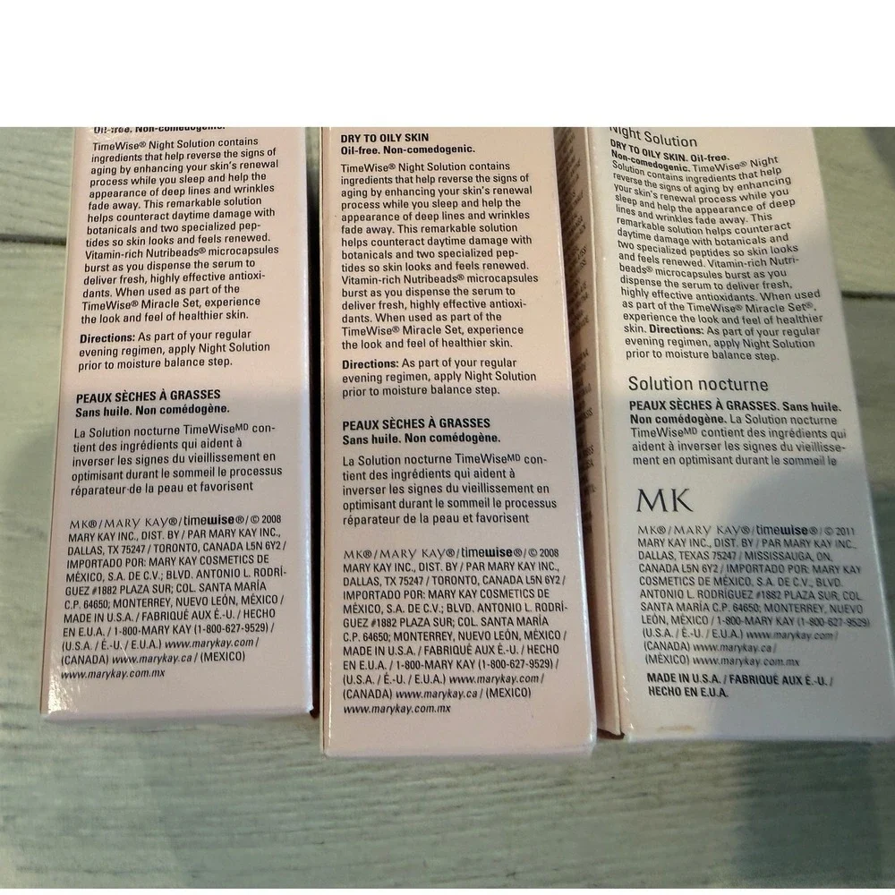 Lot of 3 Mary Kay TimeWise Night Solution 1 fl oz Each Oil-Free Age-Fighting Gel